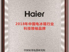 2018中国电冰箱行业高峰论坛：海尔获科技领袖品牌奖